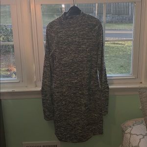 Grey long sleeve mock neck dress
